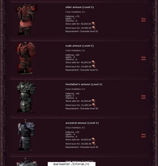 un site - una cu armuri e pe romana numai ca pe asta scrie - Imperial WoW TBC